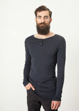 Cotton Henley in Blue Grey - michael-dev