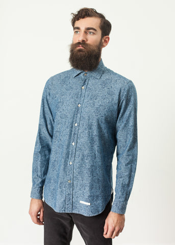 Floral Button-Up in Blue - michael-dev