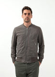 Leather Bomber Jacket in Dust - michael-dev