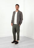 Leather Bomber Jacket in Dust - michael-dev