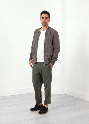 Leather Bomber Jacket in Dust - michael-dev