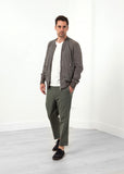 Leather Bomber Jacket in Dust - michael-dev