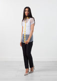Sheer Button-Up Blouse in Pale Blue - michael-dev