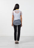Sheer Button-Up Blouse in Pale Blue - michael-dev