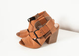 Buckle Strap Heel in Brown - michael-dev