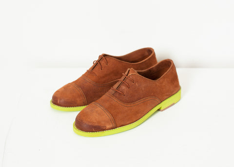 Suede Oxford in Natural/Lime - michael-dev