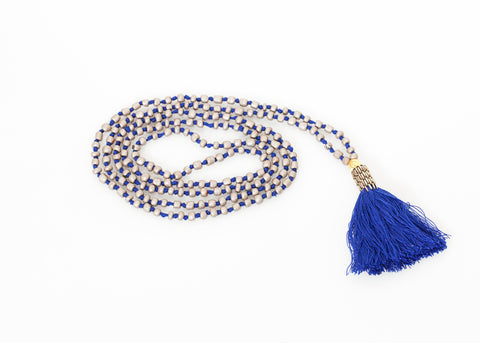 Prayer Bead Necklace in Grey/Blue - michael-dev
